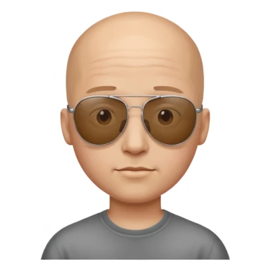 bald boy in sunglasses sticker