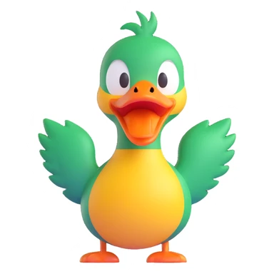 A cartoon-style duck with its beak open, shouting “WAK!” in big comic-style letters. The duck looks expressive and loud, with motion lines to show the sound. White background, bold and fun sticker