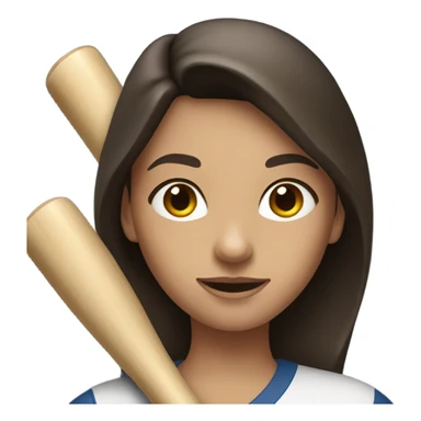 Brunette girl with baseball bat sticker