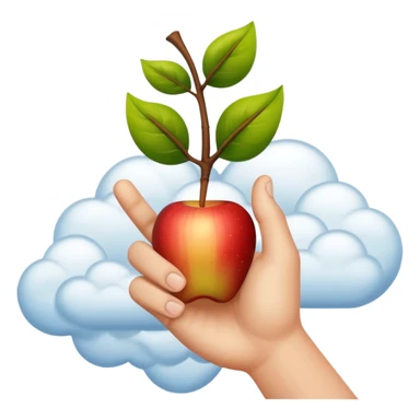 hand emerging from the sky, pointing downward, inspired by the 'finger of god', apple emoji style, no text sticker