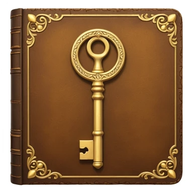 gold antique key + book sticker