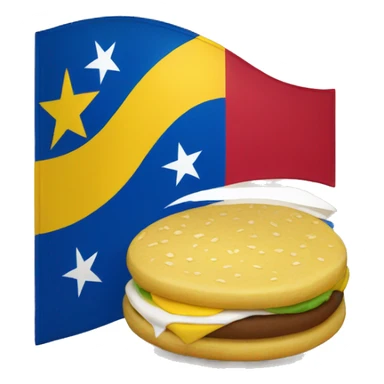 La bandera de Venezuela con una arepa  sticker