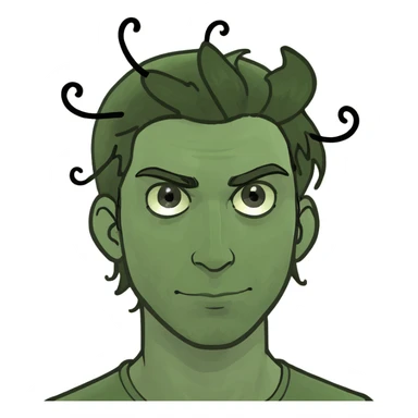 brunette guy with bugs in hair sticker