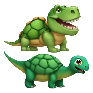 Dinosaur and turtle together  sticker
