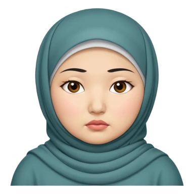 ASIAN WOMAN WITH HIJAB, CHUBBY, SERIOUS FACE sticker