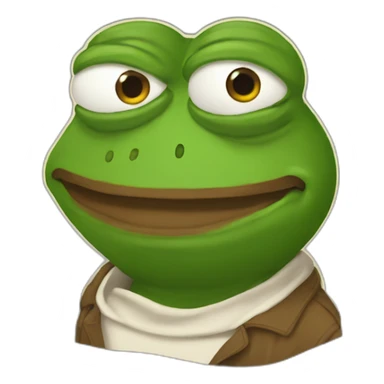pepe the frog with something brown dropping from his back sticker