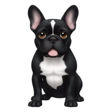 Black colored French bulldog sticker