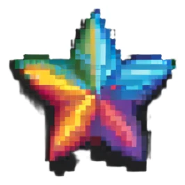 pixel rainbow star sticker