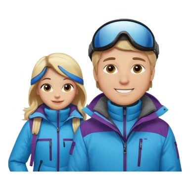 blonde guy with chubby brown hair grey eyes girl in ski 🎿 resort sticker
