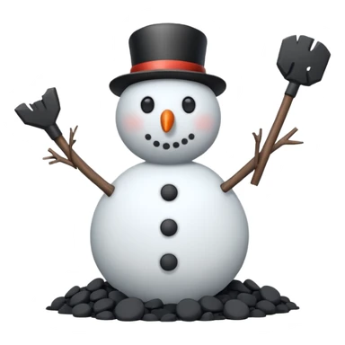 snowman stick arms  sticker