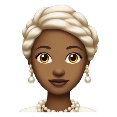Brown skinned girl in Chanel pearls sticker