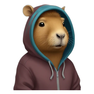 Capybara wearing a hoodie sticker