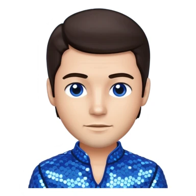 Joseph, father of Jesus from The Bible with dark brown hair, blue sequin outfit sticker