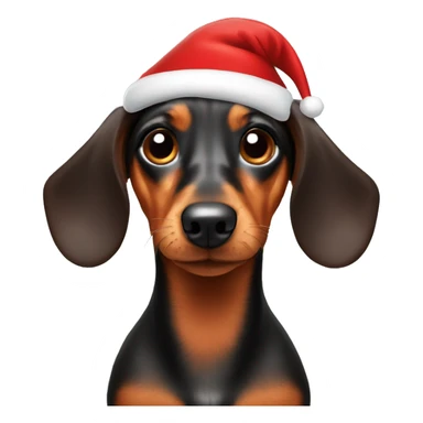 dachshund with santa hat sticker