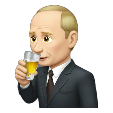 putin drinks vodka sticker