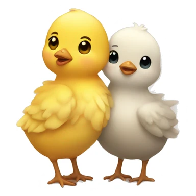 A chick hugging another chick sticker