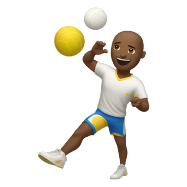 Man in shorts playing volleyball hitting a ball sticker