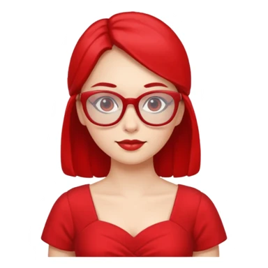 red glasses and red dressed woman sticker