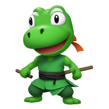 Yoshi as a ninja sticker