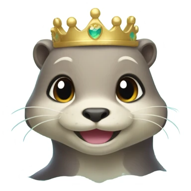 A cute and happy-looking otter face as a mermaid princess. sticker