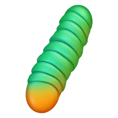 Create an emoji of a mitochondrion: an oval shape with a smooth outer membrane and folded inner membrane (cristae). Use wavy lines inside to represent folds. Colors like orange, green, or yellow should convey energy and biological activity. sticker