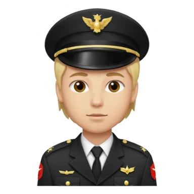 a soldier with blonde hair sticker