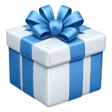 blue white present sticker