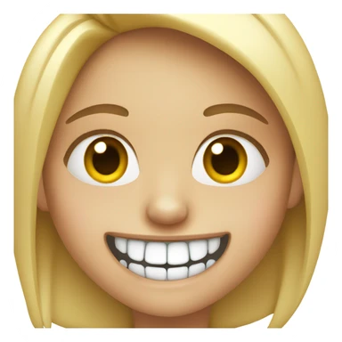 Girl with crooked teeth sticker