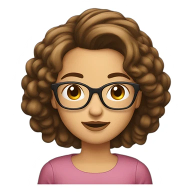 Fille a lunettes cheveux lisses bruns au carré sticker