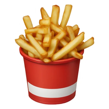 Poutine with red container sticker