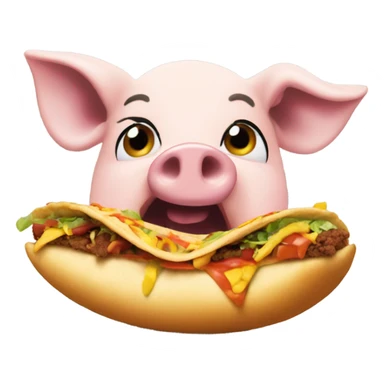 Pig eating Taco Bell chalupa  sticker