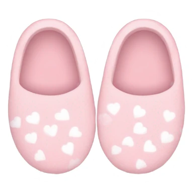 Light pink slippers with small white hearts sticker