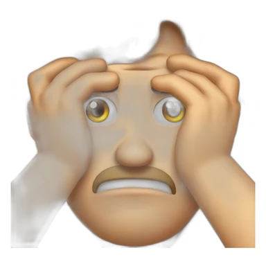 A man that is very angry and want to cry. His hands are between his hairs and want to pull his hairs sticker