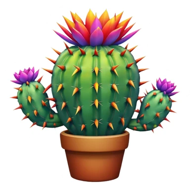 Rainbow cactus sticker