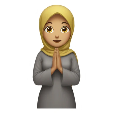 Woman wearing a hijab and pray sticker