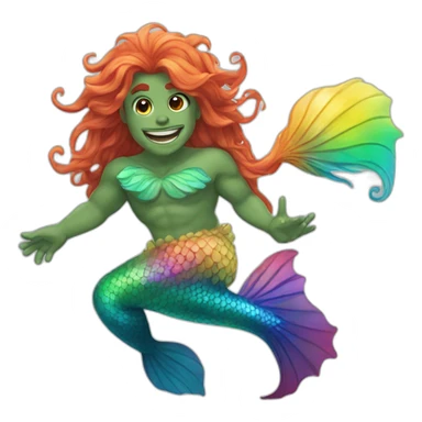 Rainbow merman sticker