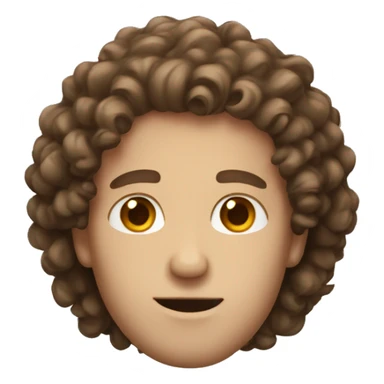 White man with curly brown hair  sticker