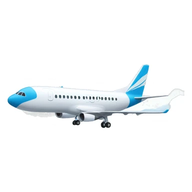 Avion de color blanco vista al norte con un fondo color azul sticker