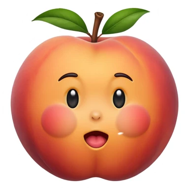 peach fruit pooping sticker