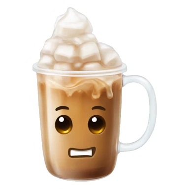 Caramel iced coffee in a clear mug with ice on top  sticker