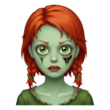 zumbi ruiva com olhos verdes sticker