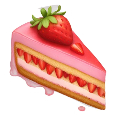 slice of strawberry cake with no dish sticker
