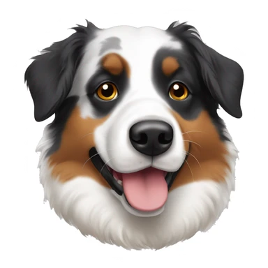 Tri colored Australian shepherd with black eyes sticker