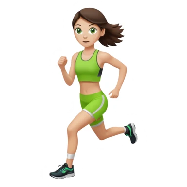 a white brunette girl with green eyes and freckles going for a run sticker