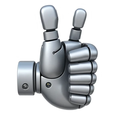 robot hand closed fist but the thumb is up sticker