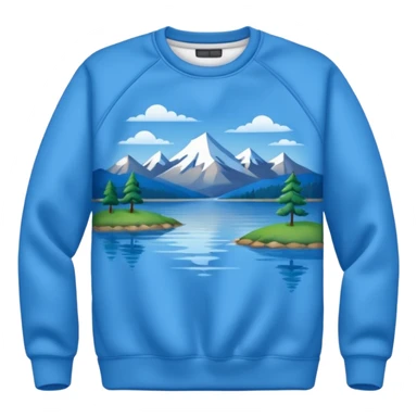 Sweat shirt with lake on front sticker