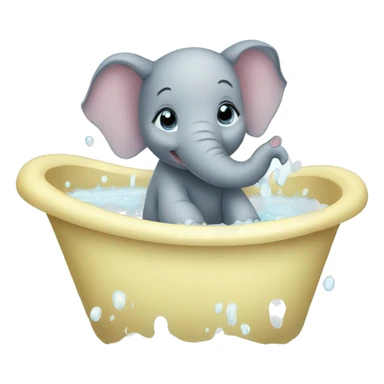 baby elephant having a bath sticker