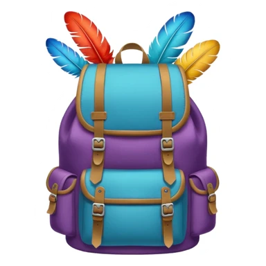 hiking backpack with feathers sticker