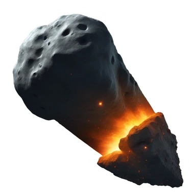 asteroid with trail sticker