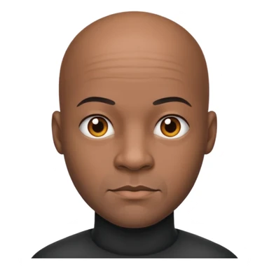black bald man with strong and calm sticker